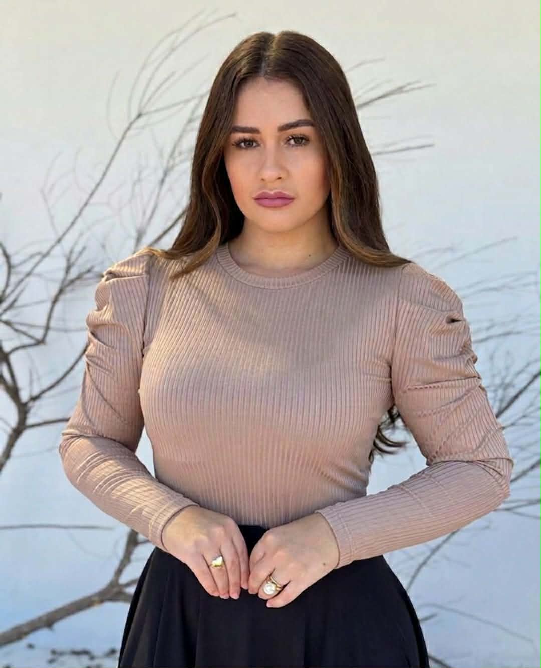 Pull Côtelé Manches Bouffantes