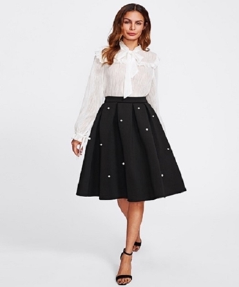 Picture of Pleated Round Skirt With Pearl 