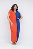 Image sur robe avec noeud traditionnel longue bleu et orange
